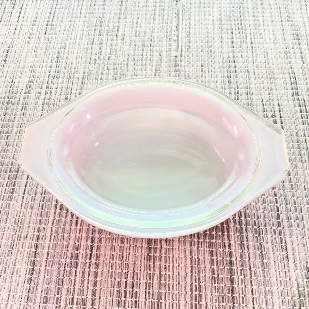 Vintage PYREX EARLY AMERICAN 1-1/2 Qt Oval Casserole. W/ Lid. #043 Gold On Brown